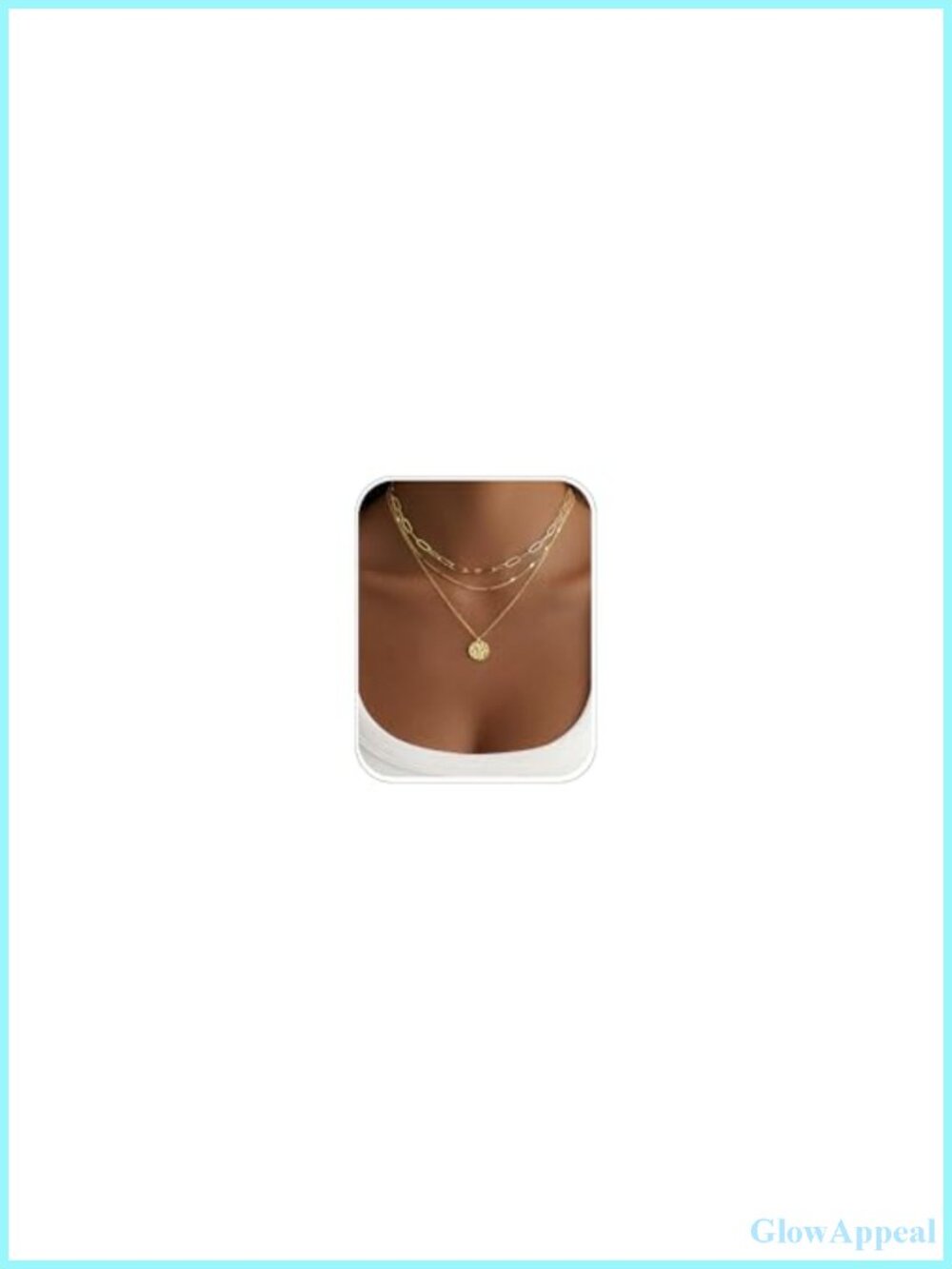 14K Gold Plated Layered Necklace Set for Women Adjustable Dainty
